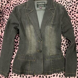 Rampage Women's Charcoal Denim Blazer